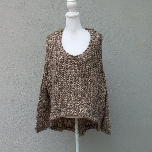 Cecico Sweater Women's Size Med Brown-Cream Preppy Fall Midwest - Picture 1 of 4